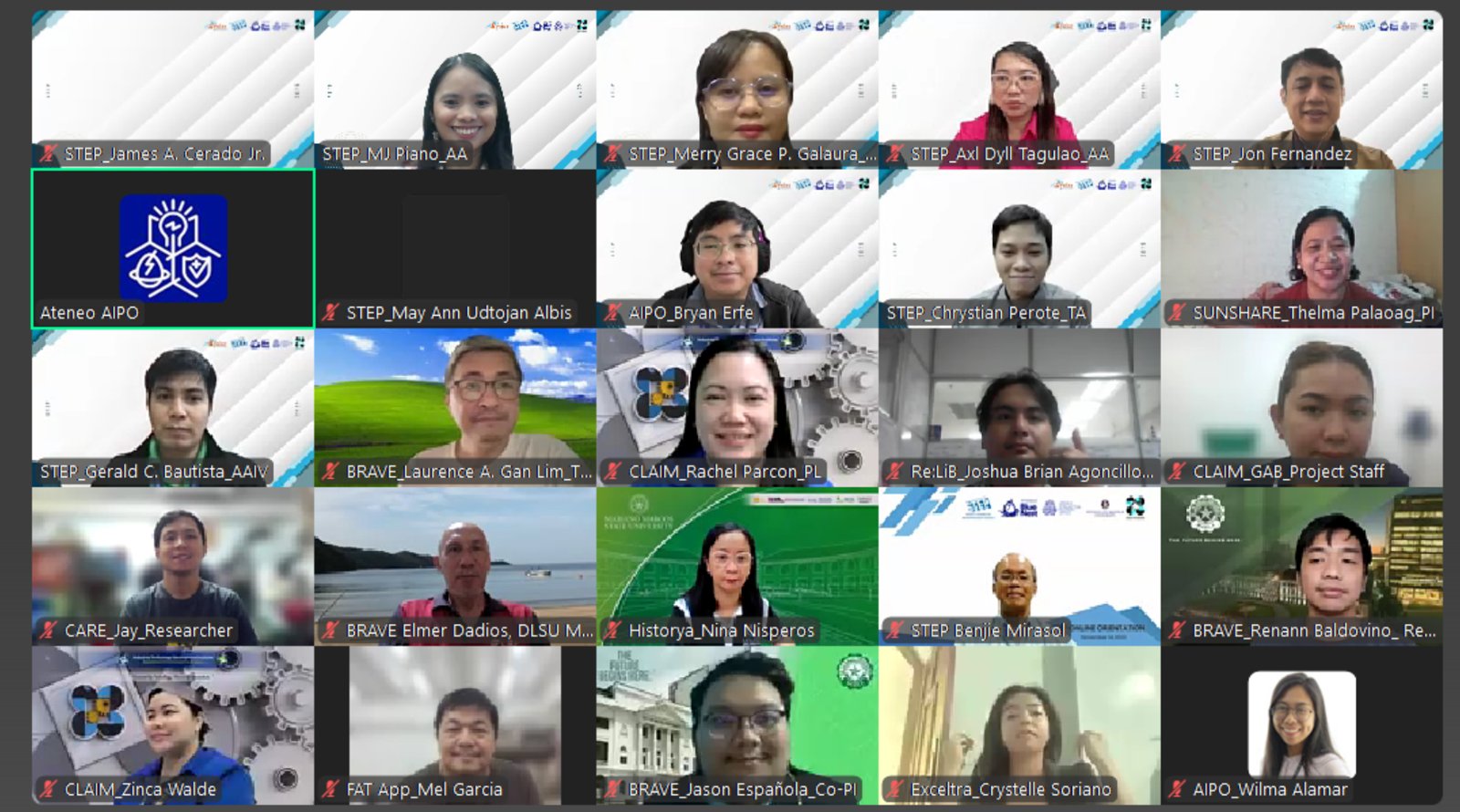 Participants and the STEP team together on a Zoom learning session
